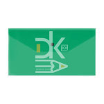 Папка конверт на кнопке Стамм C6+ (135*250мм), 150мкм, полупрозрачная, зеленая