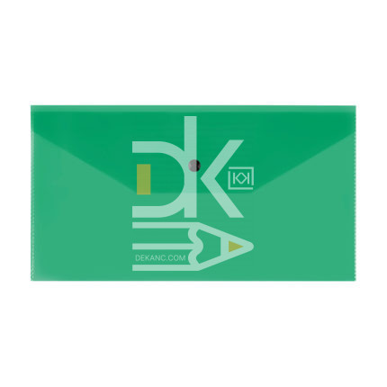 Папка конверт на кнопке Стамм C6+ (135*250мм), 150мкм, полупрозрачная, зеленая