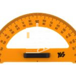 Транспортир пластиковый для классной доски 1Вер 180° с ручкой, в пласт. пакете