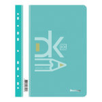 Скоросшиватель пластик. с прозрачным верхом, с перф. Berlingo, А4, 180мкм, цвет бирюзовый