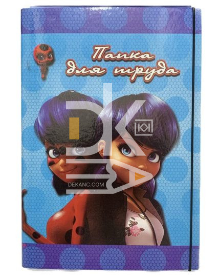 Папка для труда VSP А4, 1 отд., тверд. картон, на резинке "Леди Баг"