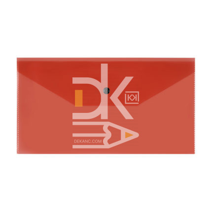 Папка конверт на кнопке Стамм C6+ (135*250мм), 150мкм, полупрозрачная, красная