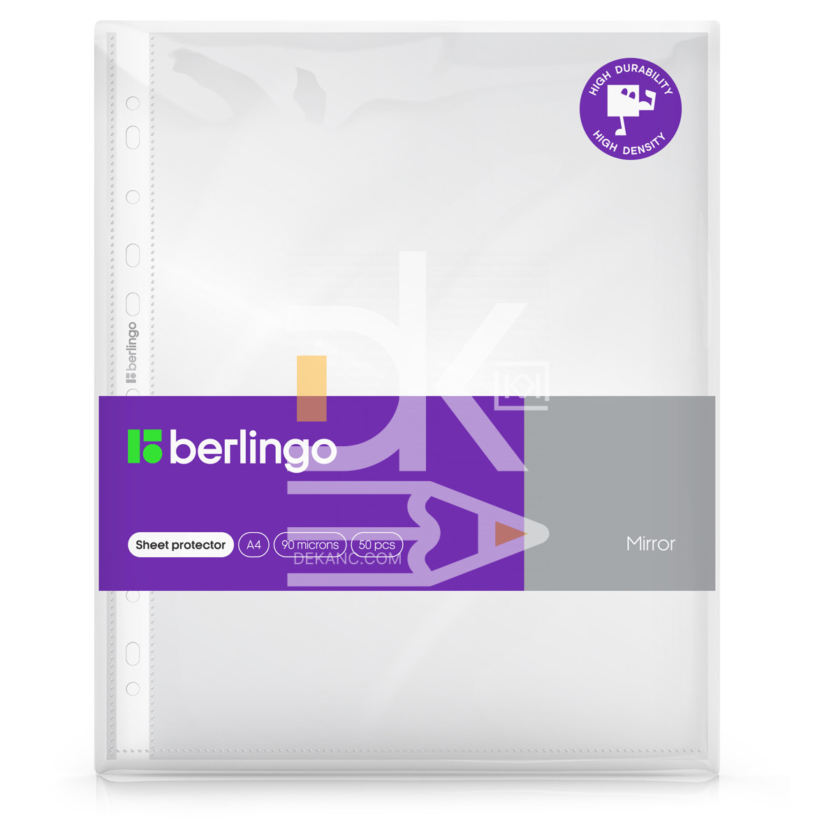 Файлы с перфорацией Berlingo, "Mirror" А4, 90мкм, глянц (50шт.)