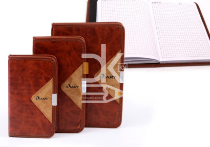 Блокнот А5, 90л., Asmar, сшивка, клетка, кожзам 9*15см, коричневый, комбинированный