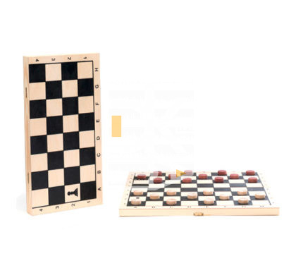 Шашки деревянные 40*20*4см "Классика" с деревянной доской