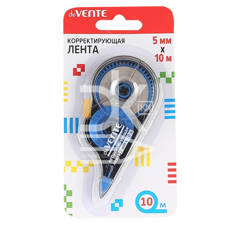 Корректирующая лента DeVente, 5мм*10м ассорти фронт. аппликатор Корректирующая лента DeVente, 5мм*10м ассорти фронт. аппликатор