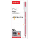 Ручка гелевая Hatber "ONE fast dry", красная, 0,5мм  1/12