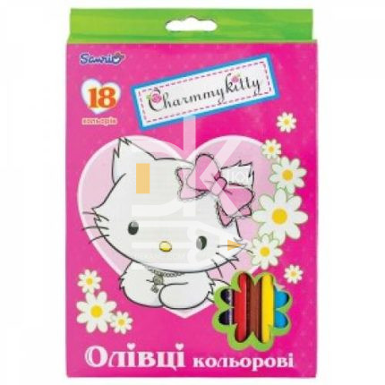 Карандаши цветные 1Вересня, 18цв., шестигранные, заточен., картон. уп. 290243