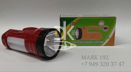 Фонарь ручной пластик. аккумуляторн. YJ-2833, USB-шнур, боковая панель, ручка