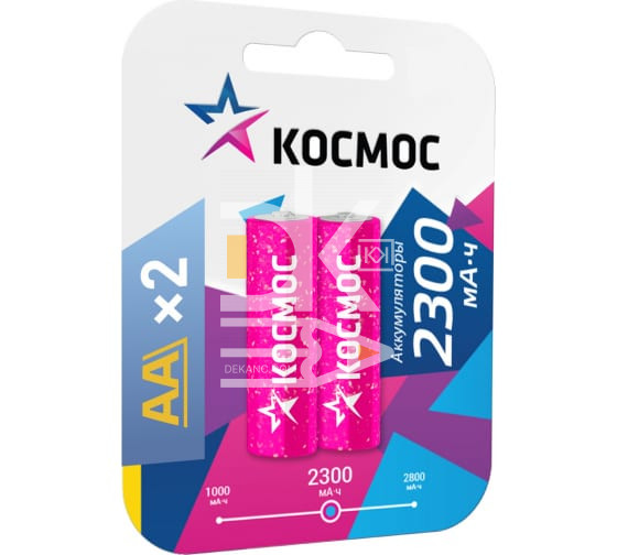 Батарейка аккумуляторная "Комос" AA (R06) 2300 мА-ч, Ni-MH, блистер, европодвес Батарейка аккумуляторная "Комос" AA (R06) 2300 мА-ч, Ni-MH, блистер, европодвес