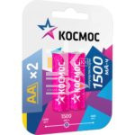 Батарейка аккумуляторная "Комос" AA (R06) 1500 мА-ч, Ni-MH, блистер, европодвес