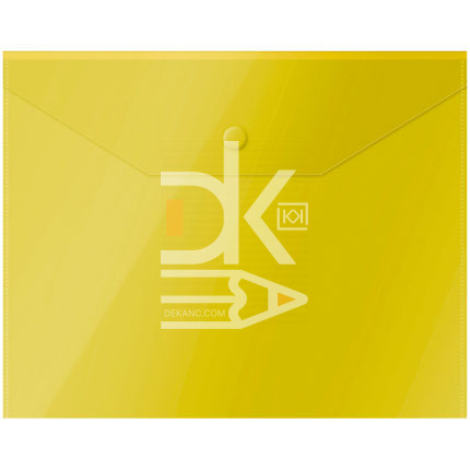 Папка конверт на кнопке OfficeSpace А5 (190*240), 150мкм, желтая 1/10