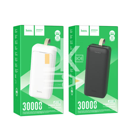 Пауэр банк Hoco J111B 30000мА-ч, USB-C + Micro-USB вход, два выхода USB 5V / 2.1A, LED индикатор