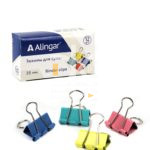 Зажимы для бумаг 25мм, Alingar, 12шт., цветные