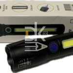 Фонарь ручной карманный металлич., аккум., USB, боковая панель, 4 режима света