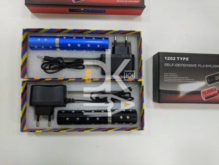 Фонарь ручной металлич., с шокером женский 1202Type/HD19, зарядка от сети