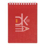Блокнот, А7, 80л., обл. пластиковая, на гребне, Hatber CANVAS красный