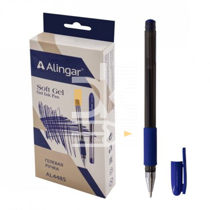 Ручка гелевая Alingar "SOFT GEL" синяя, 0.6мм, грип, 1/12