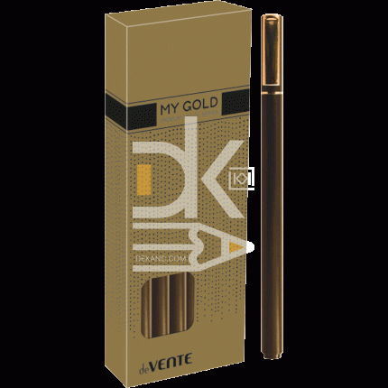 Ручка гелевая deVENTE "My GOLD" синяя, 0,5мм, черный корпус 1/12