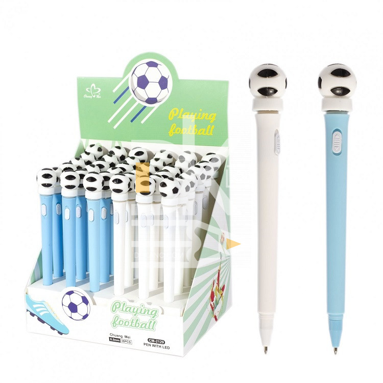 Ручка шариковая Alingar "Футбольный мяч", с подсветкой, 0,5 мм, синяя, цветной пластиковый корпус Ручка шариковая Alingar "Футбольный мяч", с подсветкой, 0,5 мм, синяя, цветной пластиковый корпус