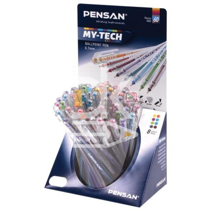 Ручка шариковая Pensan "My Tech" (0.7мм ОРИГИНАЛ СТЕНД) 8 цв. ассорти  1/60