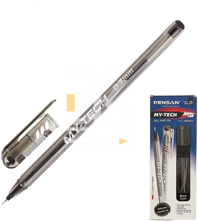 Ручка шариковая Pensan/Ellot "My Tech" черная, 0.7мм, масляная, 1/25 Ручка шариковая Pensan/Ellot "My Tech" черная, 0.7мм, масляная, 1/25