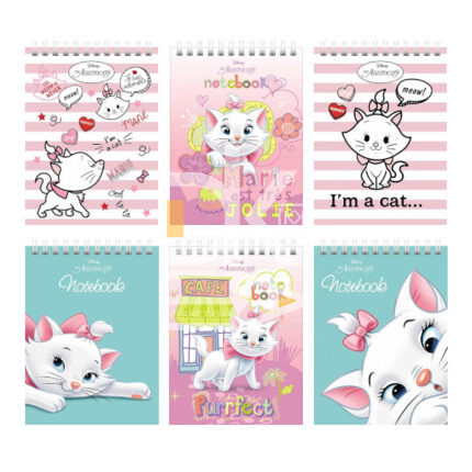 Блокнот, А6, 40л., обл. мягкая, на гребне, Hatber "Кошечка Мари" (Disney) УФ-лак