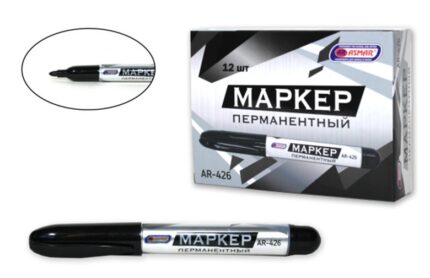 Маркер перманентный Asmar черный, пулевидный, 3мм, AR-426