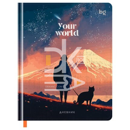 Дневник BG/БиДжи, кожзам твер обл., 48л., 1-11кл., "Your World"  тисн. выборочный лак печать ляссе