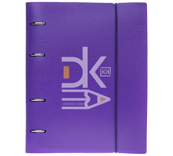 Тетрадь на кольцах А5, 120л., Hatber "Canvas. Фиолетовая", пластиковая. обл., резинка Тетрадь на кольцах А5, 120л., Hatber "Canvas. Фиолетовая", пластиковая. обл., резинка