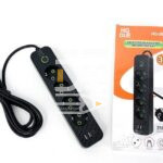 Удлиннитель cетевой HG-2604 2500W, 10A, 4розетки+ 2USB 3м с выключателем