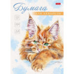 Папка для акварели 10л., А4, Hatber "Рыжий котик" 200г/м2