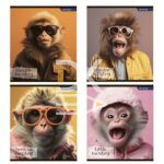 Тетрадь 48л., клетка Alingar "Funny monkey"  1/8