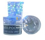 Электрическая гирлянда нить КАПЕЛЬКА РОСЫ прозрачный провод (30м/300л), цветная на пл.катушке