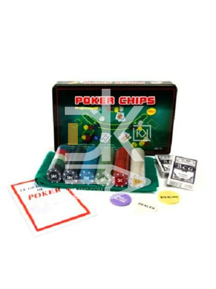 Набор для игры в покер KWELT 303 фишки, 2 колоды карт, коврика для игры 60*90см, металическая кор.