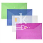 Папка конверт на кнопке Yalong А4, 160 мкм, "Clear Bag. Диагональ"