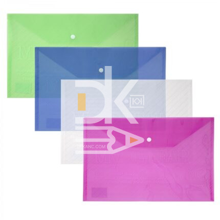 Папка конверт на кнопке Yalong А4, 160 мкм, "Clear Bag. Диагональ"