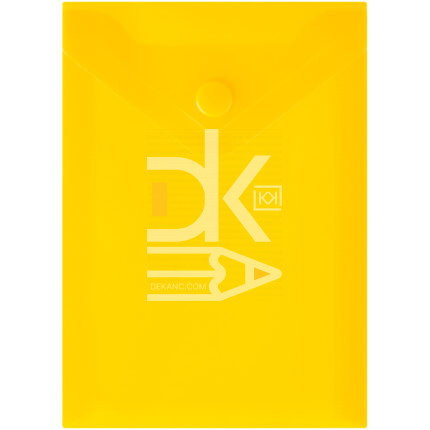 Папка конверт на кнопке Стамм А6 (105*148мм), 150мкм, желтая 1/10