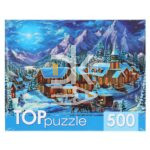 Пазл 500 эл. Рыжий кот "Зимняя деревня в горах" TOP 330*470мм