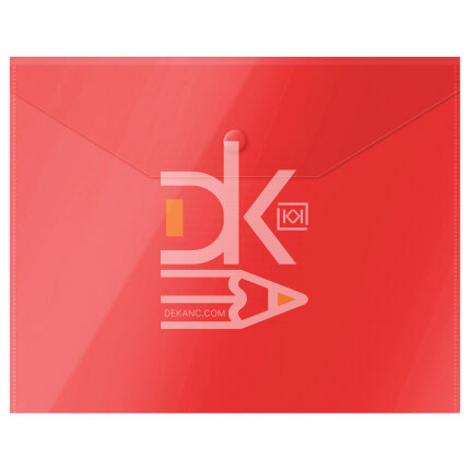 Папка конверт на кнопке Стамм А5 (190*240), 150мкм, красная
