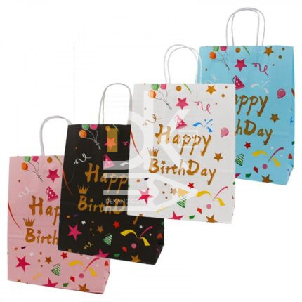 Пакет подарочный бумажный Maylott крафт HAPPY BIRTHDAY 33*26*12см