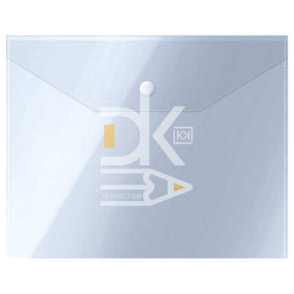 Папка конверт на кнопке Стамм А5 (190*240), 150мкм, прозрачная 1/10