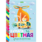 Цветная бумага двусторонняя A4, Hatber, "Прикольный слон", 16л., 16цв.,  обл. мел., на скобе