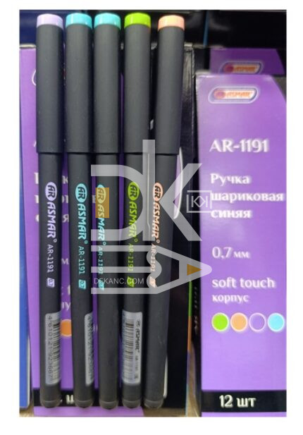 Ручка шариковая Asmar "Soft touch", син., 0,7мм, масл., корп. черный