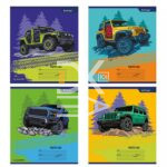 Тетрадь 12л., клетка Alingar "Off road" 1/20