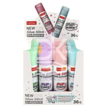 Клей карандаш Hatber NEWtone  36г, дисплей, GS_067214  1/12