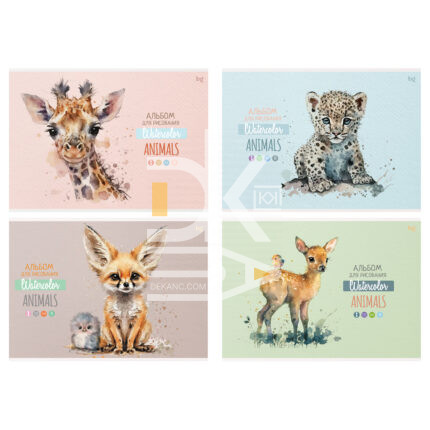 Альбом для рисования 08л., скрепка BG/БиДжи "Animals"