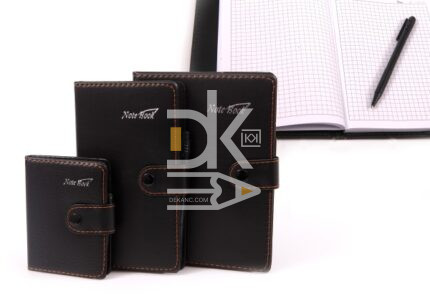 Блокнот B6, 90л., Asmar, сшивка, клетка, кож/зам, на кнопке с ручкой, 13*18см  AR-332