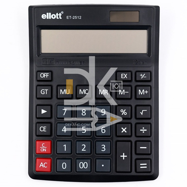 Калькулятор настольный ELLOTT ET-2512, 12 разр., двойное питание, 160*210*35мм Калькулятор настольный ELLOTT ET-2512, 12 разр., двойное питание, 160*210*35мм