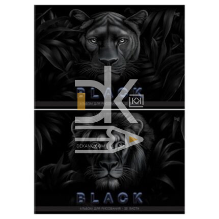 Альбом для рисования 32л., скрепка BG/БиДжи "Just black", soft-touch ламинация